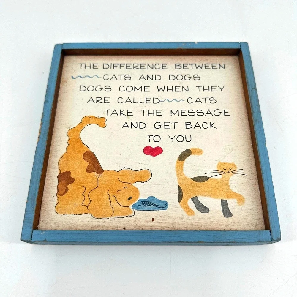Grandmacore Funny Cat Dog‎ Wall Decor Vintage Farmhouse Pet Lover Sign